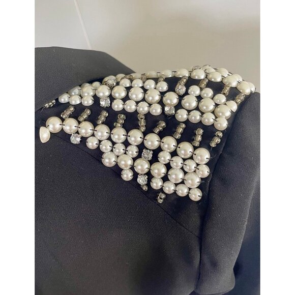 Vintage Blazer, Size S/M, 90s Black Western Style Jacket with Pearl Epaulettes - Picture 3 of 9